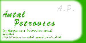 antal petrovics business card
